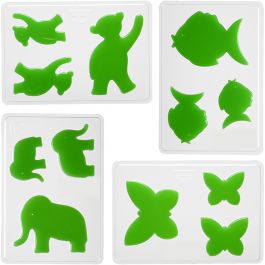 Gietmal, dieren, H: 6+8+10 cm, D: 9 mm, afm 14,9x22 cm, 4 stuk/ 1 doos [HOB-78638]