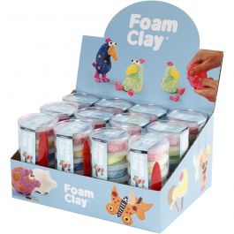 Foam Clay®, glitterkleuren, metallic kleuren, 12 set/ 1 doos [HOB-78720]