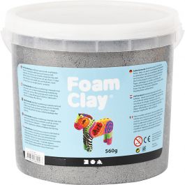 Foam Clay®, metallic, zilver, 560 gr/ 1 emmer [HOB-78847]