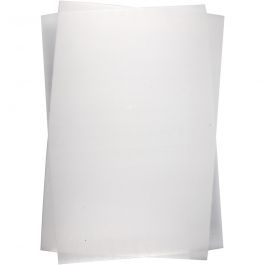 Vellen krimpfolie, vel 20x30 cm, dikte 0,3 mm, Mat wit, 10 vel/ 1 doos [HOB-79090]