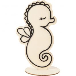 Figuur om te decoreren, zeepaardje, H: 18 cm, 1 stuk [HOB-791957]