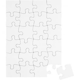 Puzzel, afm 15x21 cm, wit, 24 delen, 16 stuk/ 1 doos [HOB-95194]