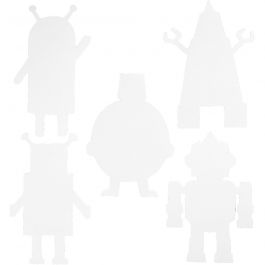 Robots, H : 22,5-24 cm, L : 15-16 cm, 230 gr, blanc, 16 pièces/ 1 Pq. [HOB-95207]