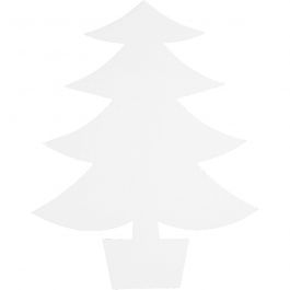 Sapin de Noël, H : 21,5 cm, L : 16,5 cm, 230 gr, blanc, 25 pièces/ 1 Pq. [HOB-95211]