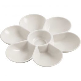 Palet in bloemvorm, d 17,5 cm, wit, 1 stuk [HOB-95226]