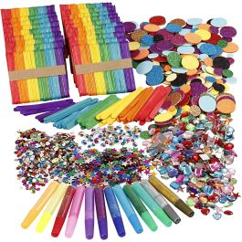 Paillettes et bâtonde glace, ass. de couleurs, 1 set [HOB-97435]