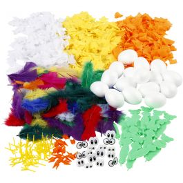 Kit pour la réalisation de poussins de Pâques, H: 6cm, 16 pièce, 1 set [HOB-97443]