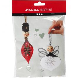Mini Kit DIY, figurines poinçonnées pour la confection de décorations à suspendre, 1 set [HOB-977350]