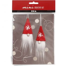 Creative mini kit, hangende kerstkabouter, H: 11 cm, 1 doos [HOB-977400]