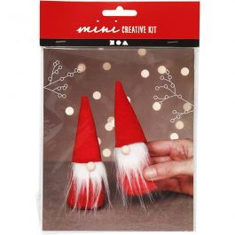Creative mini kit, kerstkabouter, H: 12 cm, rood, 1 doos [HOB-977401]