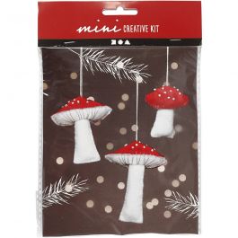 Creative mini kit, paddenstoel, H: 6,5+8+10 cm, 1 set [HOB-977402]