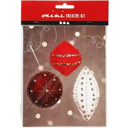Creative mini kit, ballen van vilt, H: 9,5+10+15 cm, 1 set [HOB-977405]