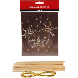 Creative mini kit, sneeuwvlok van stro, H: 10 cm, 1 set [HOB-977412]