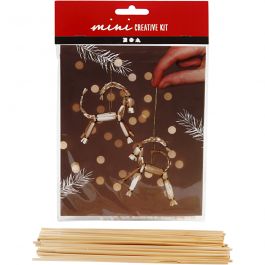 Creative mini kit, traditionele Yule-geit van stro, H: 7 cm, 1 set [HOB-977413]