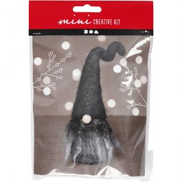 Mini Hobbyset, Kerst gnoom, H: 13 cm, grijs mix, 1 doos [HOB-977428]