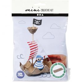 Mini Kit DIY, Bateau pirate fait avec une boîte à œufs, 1 Pq. [HOB-977433]