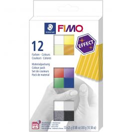 FIMO® Effect, diverse kleuren, 12x25 gr/ 1 doos [HOB-78330]