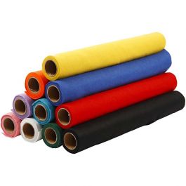 Hobbyvilt, B: 45 cm, dikte 1,5 mm, 180-200 gr, diverse kleuren, 10x1 m/ 1 doos [HOB-99264]
