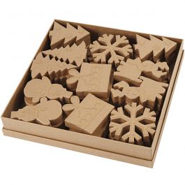Wintervormen, H: 10-14 cm, 6x6 stuk/ 1 doos [HOB-99345]