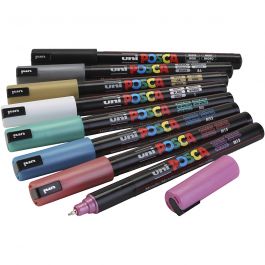 Posca Marker, metallic kleuren, afm PC-1MR, lijndikte 0,7 mm, 8 div/ 1 doos [HOB-384292]