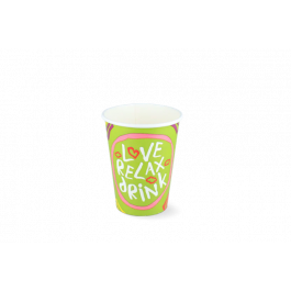Milkshakebeker karton klein 360ml Ø9 cm 12oz groen FSC®Mix (500 stuks) [TK-9987533]
