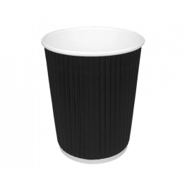 Koffiebeker 230cc 8oz Ø8 cm Ripple Zwart (500 stuks) [TK-9987545]