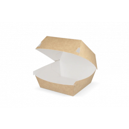 Boîte à Hamburger 10,5x8,5x10,5cm kraft/blanc (400 pcs) [TK-9988135]