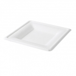 Assiette Canne à Sucre 16x16cm Blanc BIO (500 pcs) [TK-9988412]