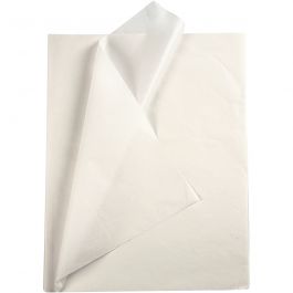 Tissuepapier, wit, 50x70 cm, 14 gr, 10 vel/ 1 doos [HOB200881]