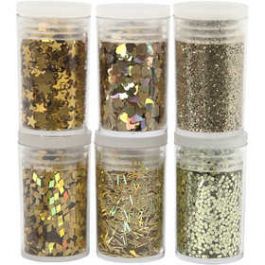 Paillettes et sequins, or, 6x5 gr/ 1 Pq. [HOB28469]