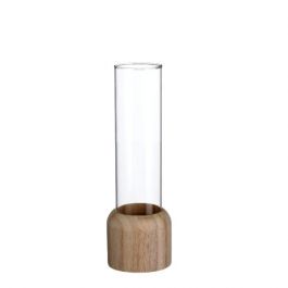 Houten basisvoet met reageerbuis Ø 5 cm en 28 cm hoog (1 pc) [IFS-29219]