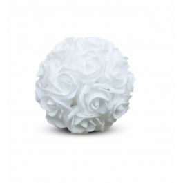 Boule de roses déco Ø 15cm mousse blanche (1 pièce) [IFS-31212]