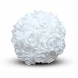 Deco "Rozenbal" Ø 18cm wit Schuim (1 stuks) [IFS-31213]