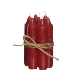 Bougie effilée Rouge, 11 cm de haut (lot de 7 pièces) [IFS-32161]