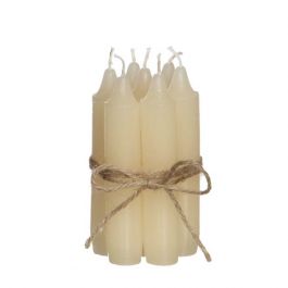 Bougie effilée Crème, 11 cm de haut (lot de 7 pièces) [IFS-32163]