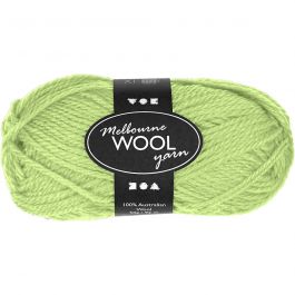 Pelote de laine Melbourne, vert néon, L: 92 m, 50 gr/ 1 boule [HOB44708]