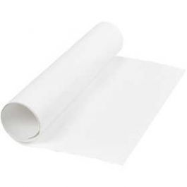 Papier imitation cuir, blanc, L: 50 cm, unicolor, 350 gr, 1 m/ 1 rouleau [HOB498945]