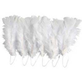 Plumes, blanc, L: 11-17 cm, 18 boule/ 1 Pq. [HOB51847]