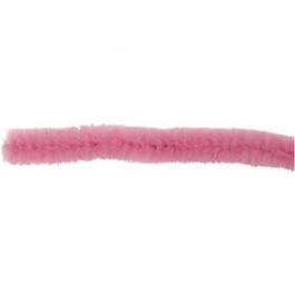 Chenille draad, roze, L: 30 cm, dikte 6 mm, 50 stuk/ 1 doos [HOB52089]