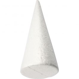 Cônes en polystyrène, blanc, H: 25 cm, d: 10 cm, 1 pièce [HOB54367]