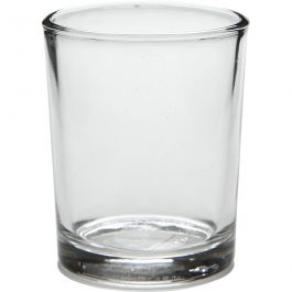 Bougeoir pour bougie chauffe-plat, H: 6,5 cm, d: 4,5 cm, 120 ml, 12 pièce/ 1 boîte [HOB55820]