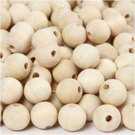 Houten kraal, d: 15 mm, gatgrootte 3 mm, 500 stuk/ 1 doos [HOB56667]