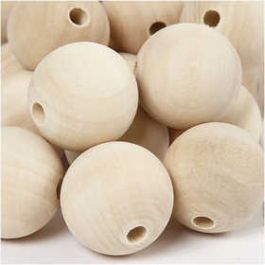 Houten kraal, d: 30 mm, gatgrootte 5 mm, 50 stuk/ 1 doos [HOB566730]