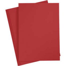 Karton, rood, A4, 210x297 mm, 220 gr, 10 stuk/ 1 doos [HOB219013]