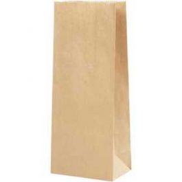 Papieren zakken, bruin, afm 9x6,5x22,5 cm, 50 gr, 100 stuk/ 1 doos [HOB23372]