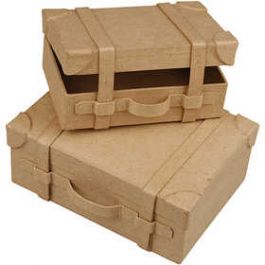 Koffers, H: 5 cm, L: 7.5 cm, B: 14 cm, 2 stuk/ 1 set [HOB263990]