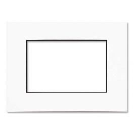 Passepartout Wit/Zwart Kern 19,4x24,5cm Venster - Buitenmaat 27,9x35,6cm (10 stuks) [MS20200]