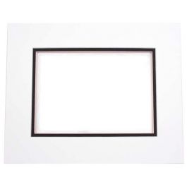 Passepartout Dubbeldik Wit/Zwart 40,6x50,8cm met 27x34,6cm Venster (10 stuks) [MD20050]