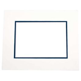 Passepartout Dubbeldik Ivoor/Donker Blauw 40,6x50,8cm met 27x34,6cm Venster (10 stuks) [MD20037]