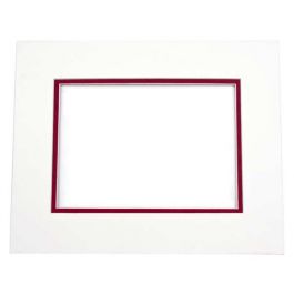 Passepartout Dubbeldik Ivoor/Steen Rood 40,6x50,8cm met 27x34,6cm Venster (10 stuks) [MD20039]
